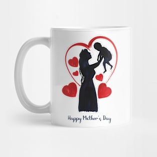 Happy Mother Day Watercolor Heart Mug